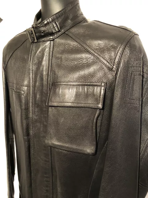 Belstaff Men’s Black Leather Coat - Large 2