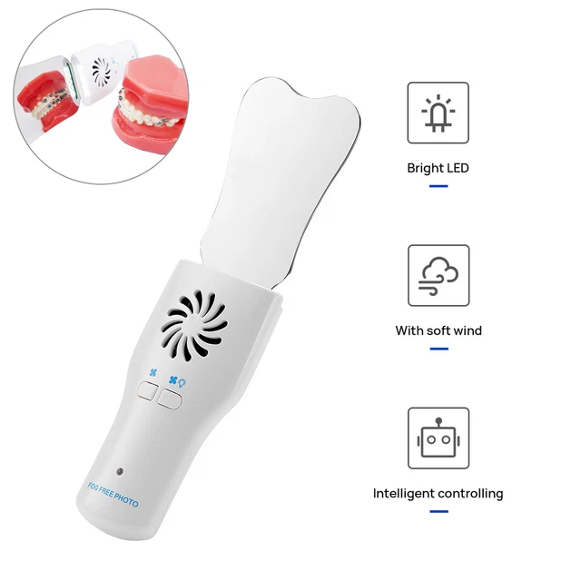 Dental Occlusal Mirror Fog Free LED Intra Oral Photo System Mirror Reflector DC