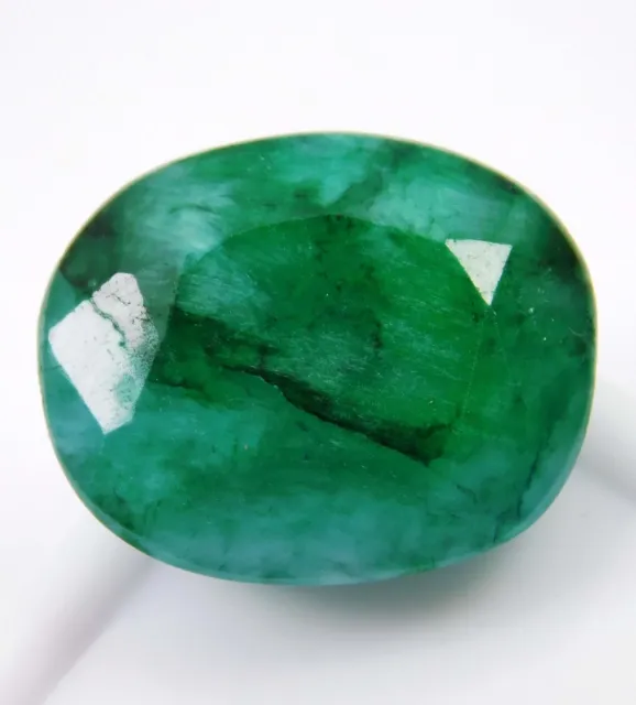 Certified 13.85 Ct Beautiful Natural Colombian Emerald Oval Cut Loose Gemstone