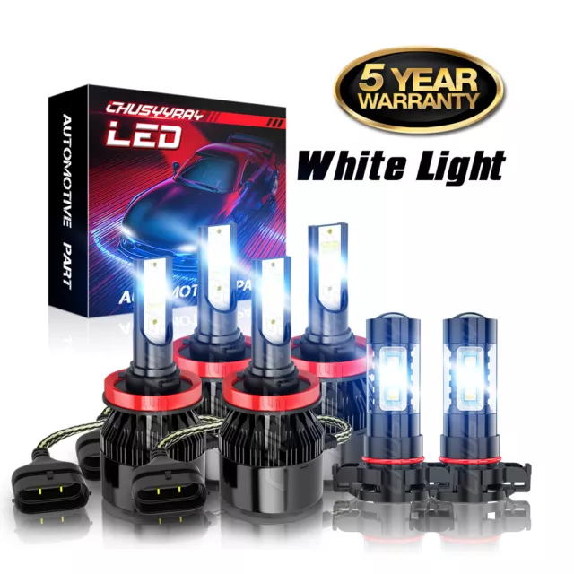 For Chrysler Town & Country 2010-2016 6Pcs Combo LED Headlight Fog Light Bulbs