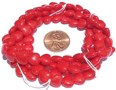 6mm Fine Trade Opaque Red heart shape Czech Bohemian Glass beads