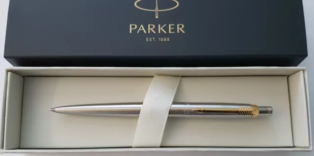 PARKER Bleistift Jotter Edelstahl mit Goldclip, inkl. PARKER - Box