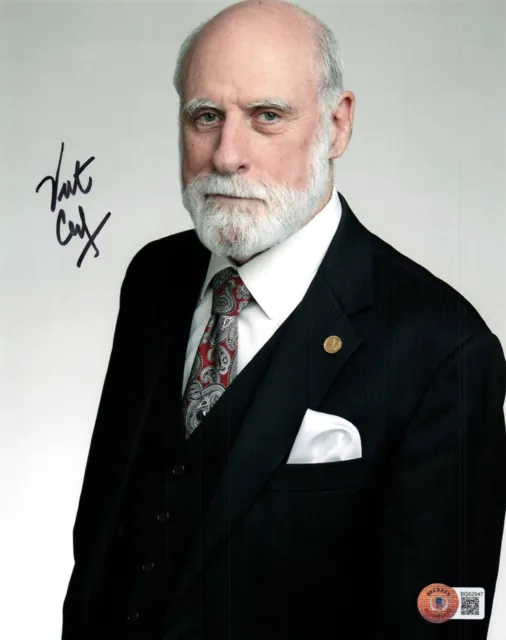 Vint Cerf Signed 8X10 Photo Beckett Bas Coa Inventor Father Of The Internet 2