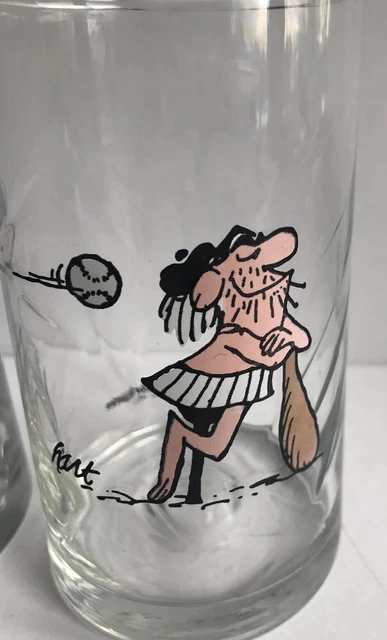 Vintage Arbys Cup 1981 BC Ice Age Caveman Series Glass Tumbler Wiley