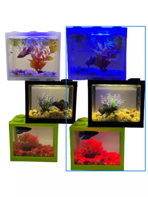 Stackable building block mini usb display tank Betta/invertebrate aquarium lego