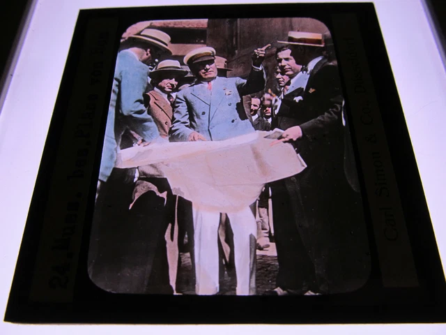 MUSSOLINI DUCE BENITO Mussolini Visits Plans of Rome Ancient Color Dia ...