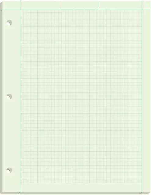 TOPS Engineering Computation Pad, 8-1/2" X 11", Glue Top, 5 X 5 Graph Rule on Ba