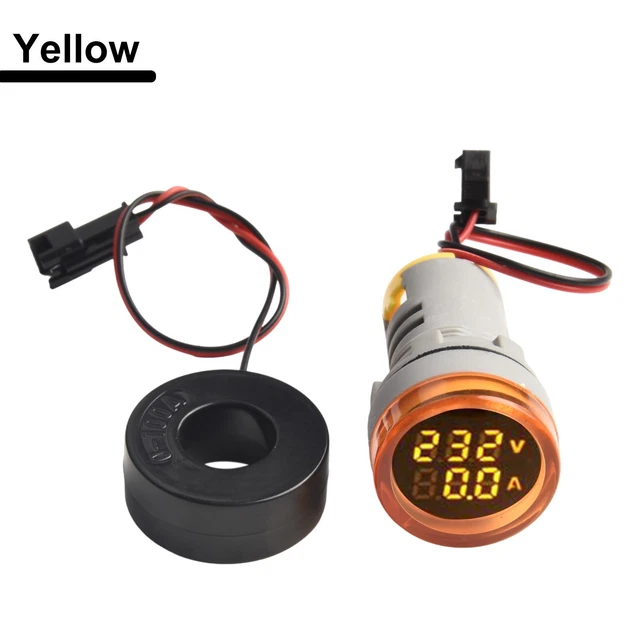 Fréquencemètre AC Numérique 22mm – Indicateur Hz LED Pour Tableau électrique, Plage 20-75Hz, Tension 110-380V AC - 2