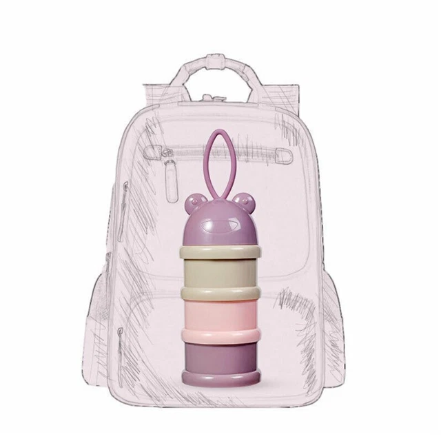 Caja de leche en polvo portátil multicapa para bebé dibujos animados 1* recipiente para bebé caja de colores