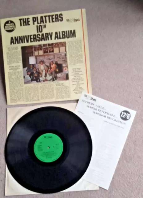 The Platters "Platters 10th Anniversary" Vinyl L P  (1967) Wing) Label+Insert EX
