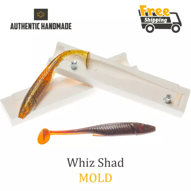 Whiz Shad Fishing Mold Lure Bait Soft Plastic 100 mm