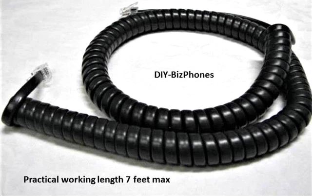 5-Pack Lot Fortinet Handset Phone Cord Receiver Curly PowerTouch PT390 Gray 12Ft