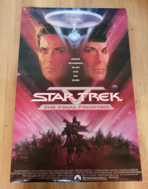 Star Trek 5 The Final Frontier Vintage Film Poster 1989 Rolled Up 27" X 24" Used