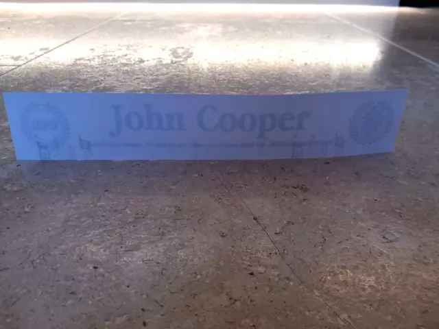 Classic Mini John Cooper Garages Mpi Dealer Dealership Sticker Rare S Works Nos