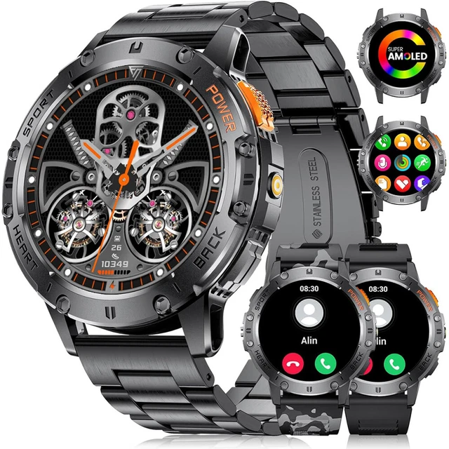 Smartwatch Militare Uomo Con Chiamate Bluetooth - Batteria 900mAh, Torcia, Bussola, 100+ Modalità Sport