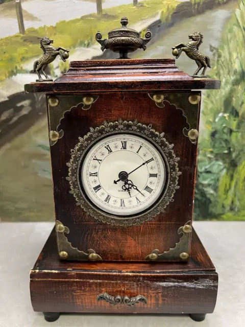 Vintage style Battery Operated Wooden Clock with Storage Drawer