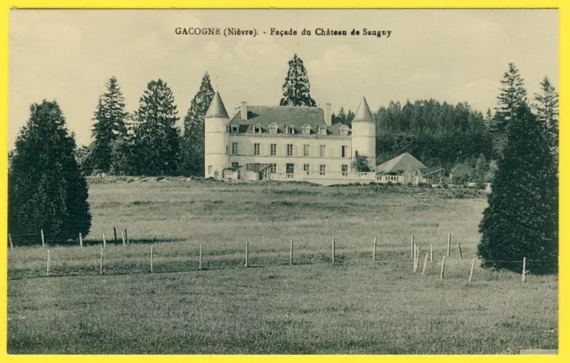cpa 58 - GÂCOGNE (Nièvre) Façade du CHÂTEAU de SAUGNY