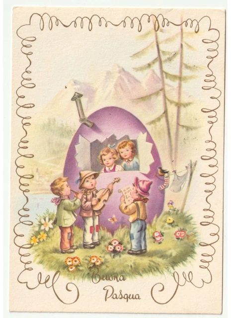Carte Postale Ancienne Pentecôte 1965 – Coccinelle, Fleurs – Allemagne – Originale