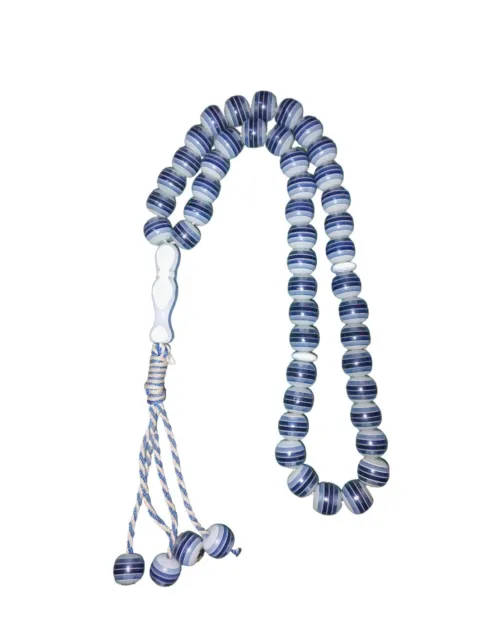 Azul elegante alta calidad único hermoso rosario cuerda gramos