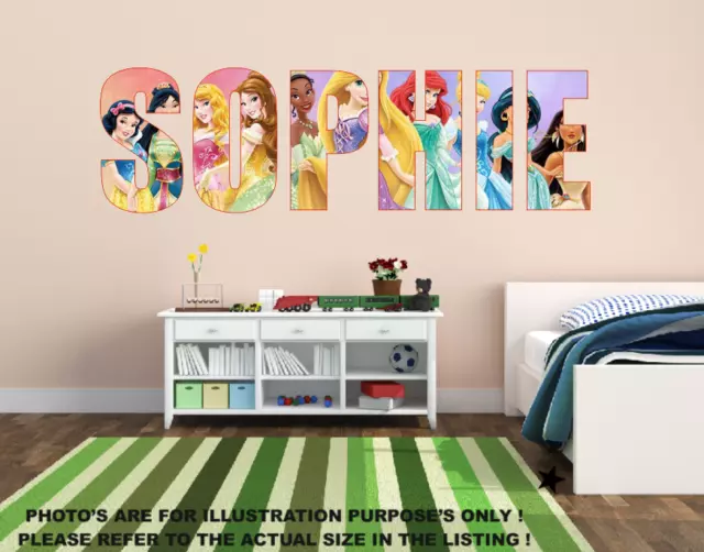 Personalised Name Princess Wall Art Sticker Quote Decal Girls Bedroom Decor