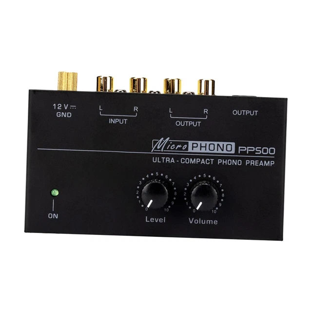 Préampli Phono Pour Platine Vinyle - PP500P, Faible Bruit, Adaptateur DC 12V Inclus
