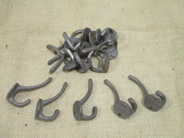 25 Coat Hooks Hat Keys Pots Pans Dog Leash Storage Organization Raw Cast Iron