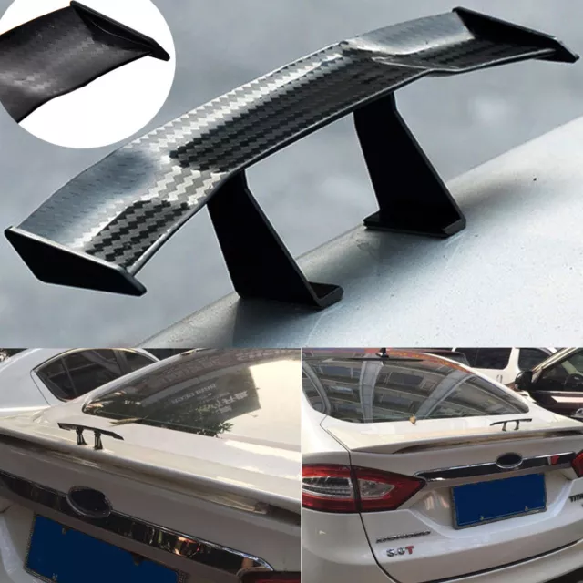 UNIVERSAL MINI CARBON Fiber Pattern Spoiler Car Rear Tail Wing
