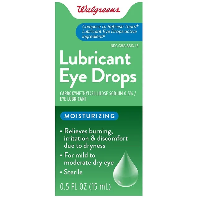 WALGREENS LUBRICANT EYE Drops Compare to Refresh Tears, 0.5 fl oz 9.00