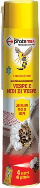 Anti Vespe Calabroni PROTEMAX Insetticida Schiumogeno Spray getto fino 4m 750 ml