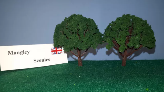 MANGLEY SCENICS 2x Large Bushy Trees O OO HO model train railway scenery diorama