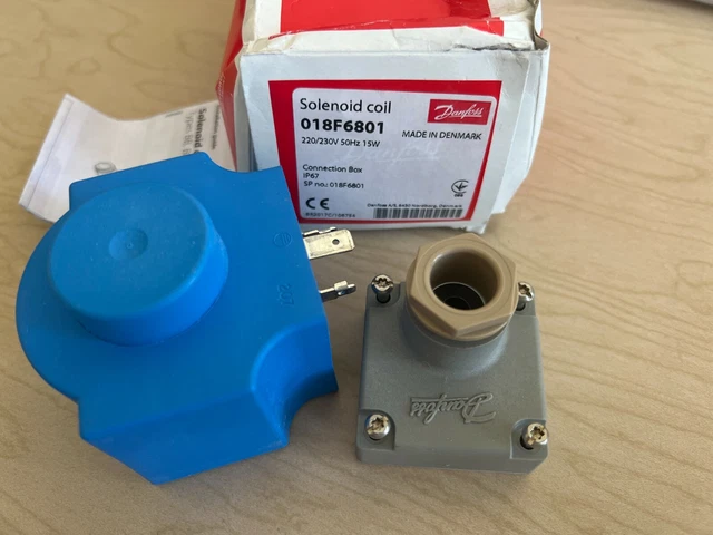 Danfoss 018F6801 Solenoid Coil 220/230V 50Hz 15W New