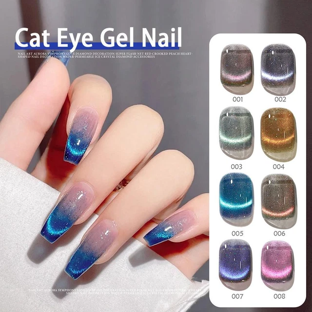 Esmalte de uñas holográfico ojo de gato brillo reflectante artes gel de uñas UV K5X5