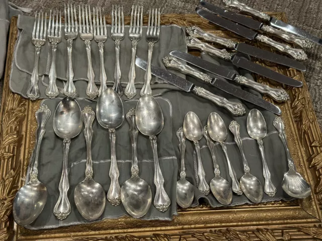 Westmorland George & Martha Sterling Silver Flatware Set 32 Pcs Fork Knife Spoon