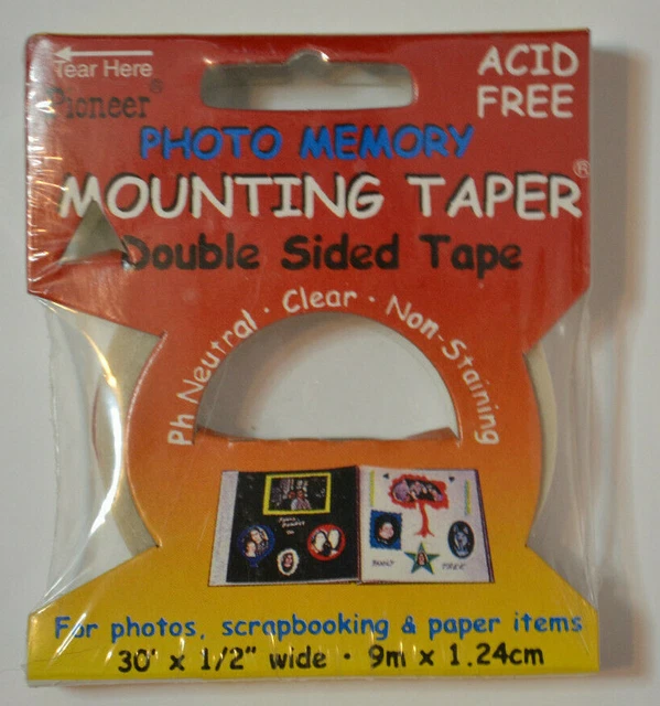 Cinta cónica de montaje con memoria fotográfica Pioneer cinta de doble cara 30'x1/2" rollo nuevo