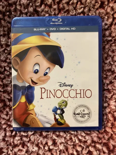Disney Pinocchio (Blu-ray + DVD + Digital, 1940) New
