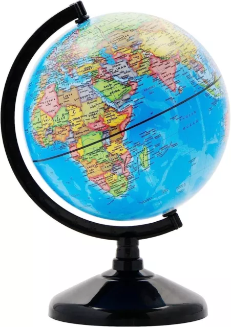 Exerz Educational World Globe 14cm - Political Map - Swivel Rotating Desk Top Gl