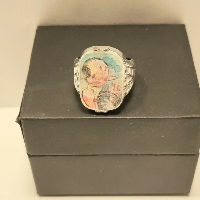 1960'S Popeye Olive Oil Lenticular Flicker Ring Vari Vue Vending Prize