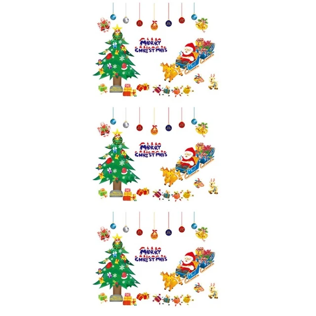 210 cm * 50 cm tatuaje de pared árbol de Navidad ventana de Navidad pegamento fondo