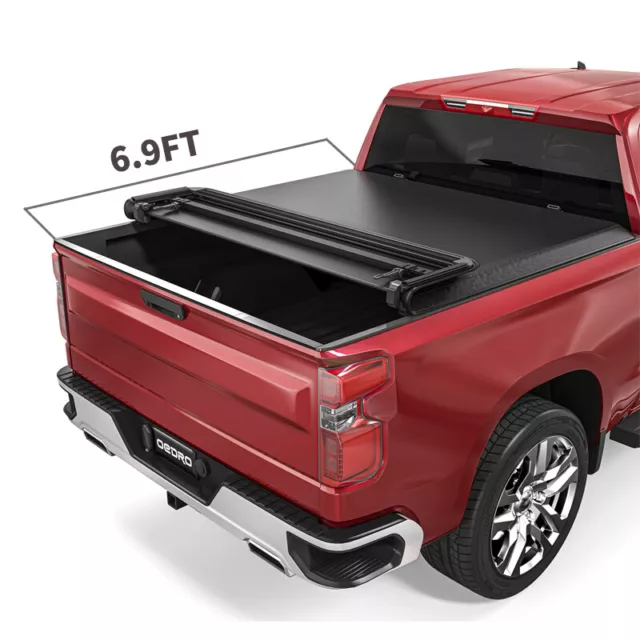 OEDRO 6.9FT QUADFOLD Tonneau Cover for 20202024 Silverado Sierra