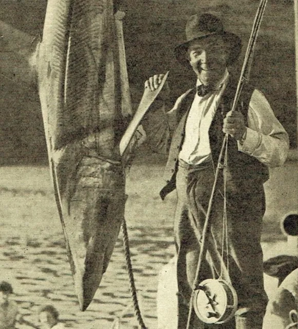 Sir Harry Lauder Mako Shark Fishing New Zealand 1929 2 Page Photo Article O749