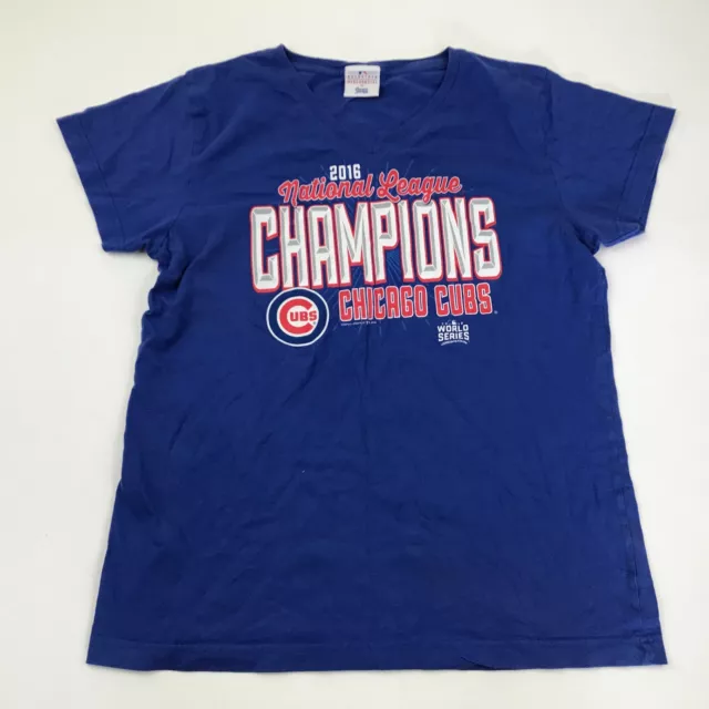 Chicago Cubs Camicia da Donna Taglia Media Blu Rosso T-Shirt Adulto MLB Baseball
