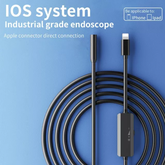 Direct Plug To iPhone iOS Borescope Endoscope Snake Inspection Camera Waterproof 3