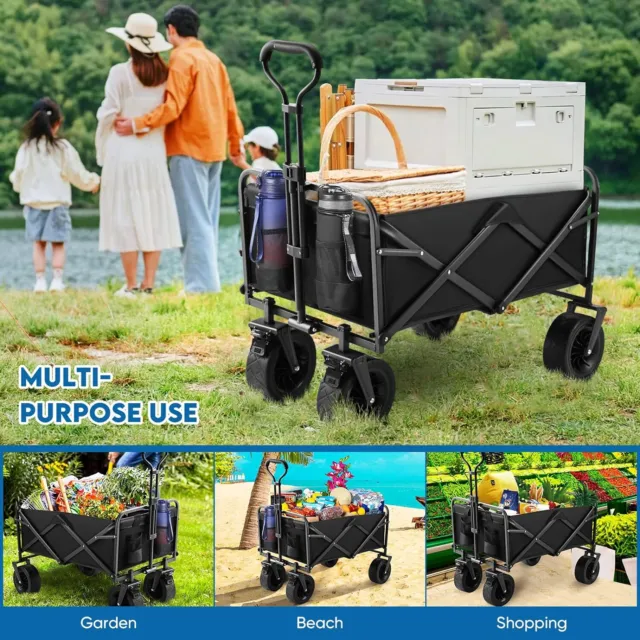 Folding Beach Trolley Wagon Cart Garden Outdoor Picnic Camping Shopping Trolley