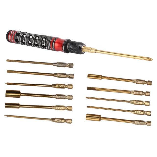 02 015 RC riparazione cacciaviti set cacciavite metallo compatto 12 in 1 lungo