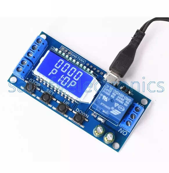 LCD Time Delay Relay Module Power off Trigger Cycle Timming Circuit Switch