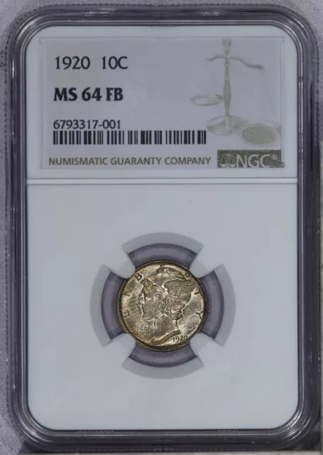 1920 Mercury Dime 10c NGC MS64 FB