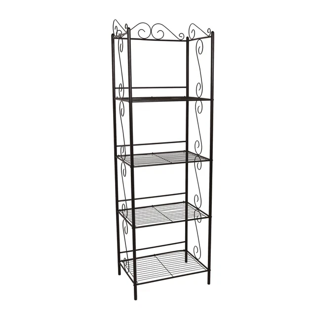 Bookshelf, Bookcase, Etagere, 4 Tier, 70"H, Office, Bedroom, Metal, Brown, Tradi