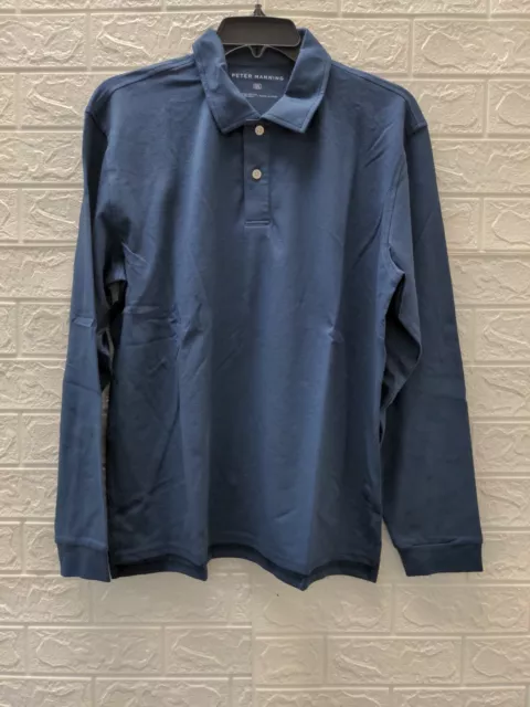 New Peter Manning Long Sleeve Polo Navy Sz. 4XLarge