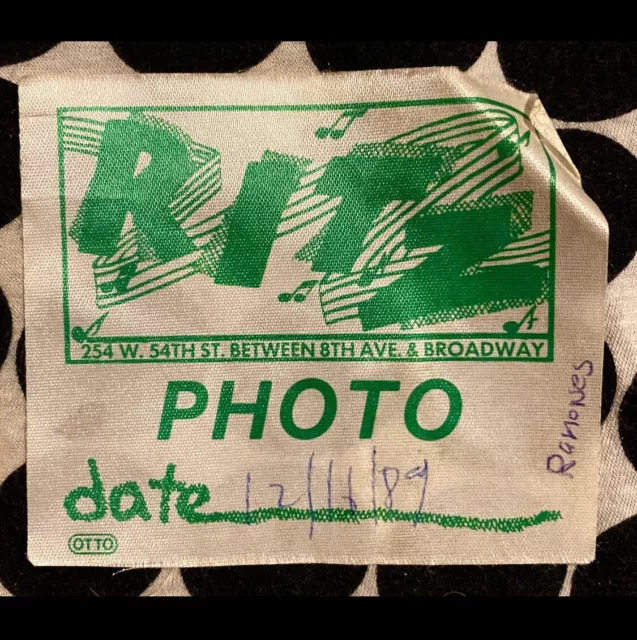 Ramones - Brain Drain Tour - At The Ritz - December 16, 1989 - Photo Pass