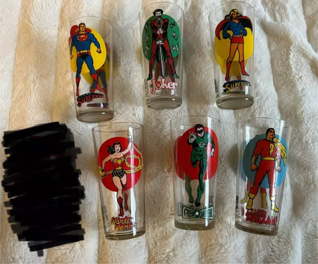 1976 DC COMICS Pepsi-Cola Super Series Glasses - Set of 6